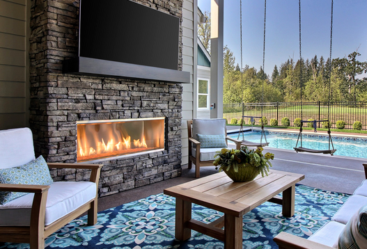 Monessen 48" Lanai Outdoor Linear Fireplace with IntelliFire Ignition System Single-Sided